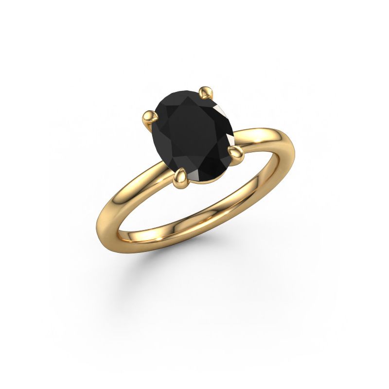 Verlovingsring Simone OVL 1 585 goud zwarte diamant 2.16 crt