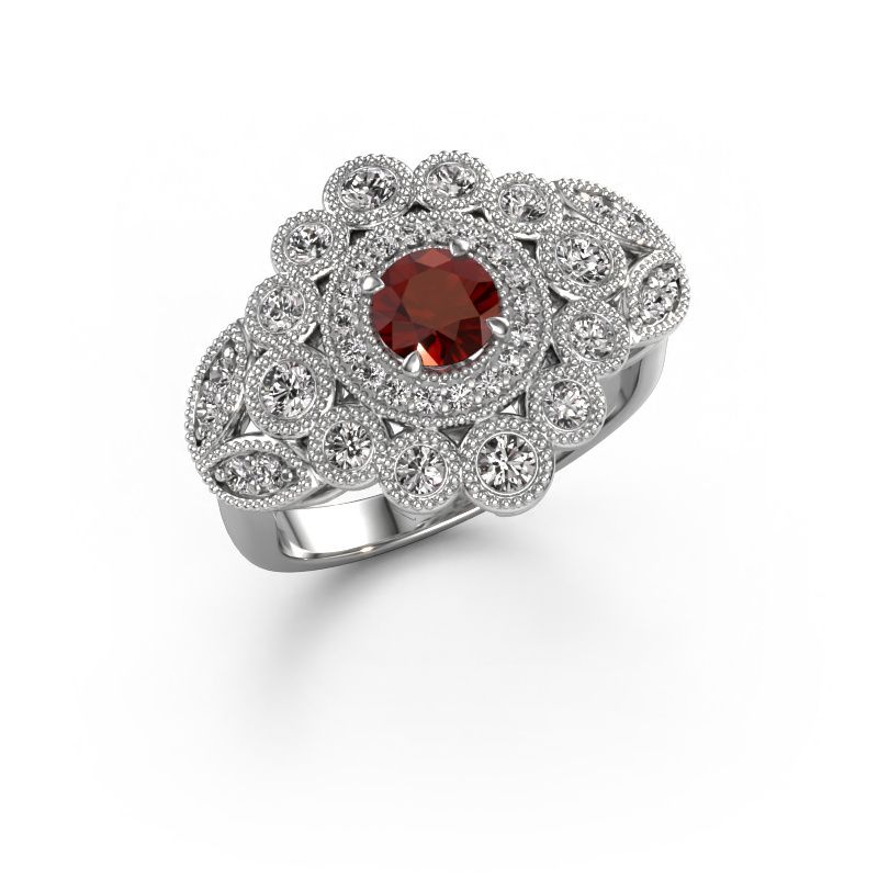 Ring Elia 585 Weißgold Granat 5 mm