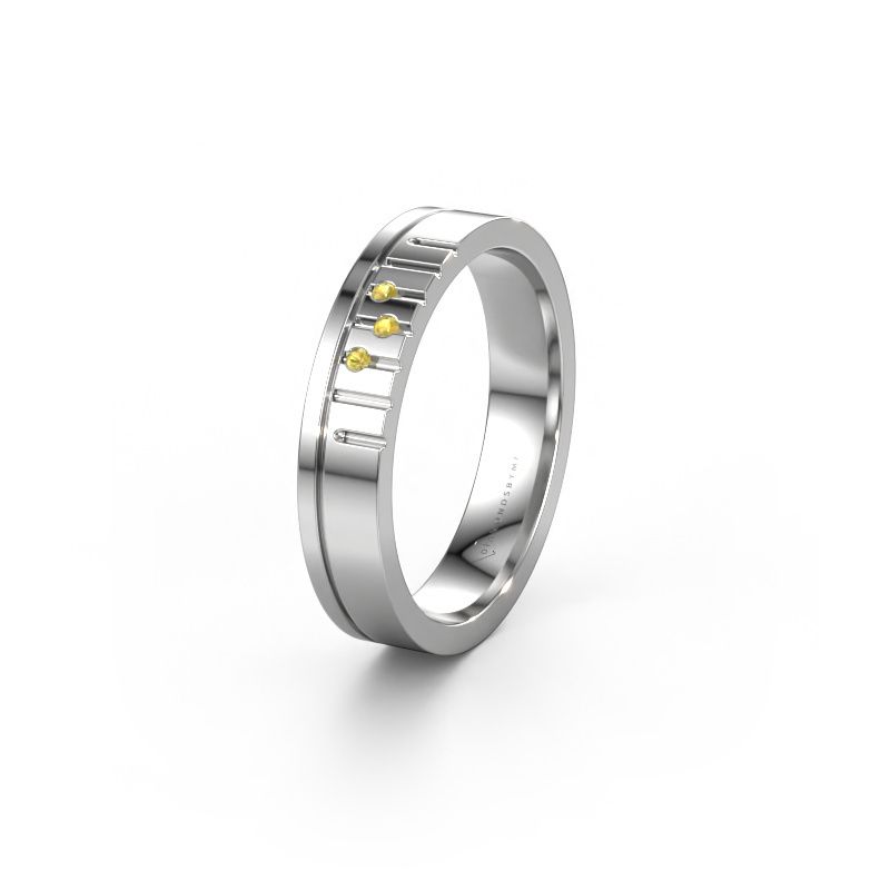 Bague d'amitié WH0332L14X 950 platine saphir jaune ±4 x 1,5 mm