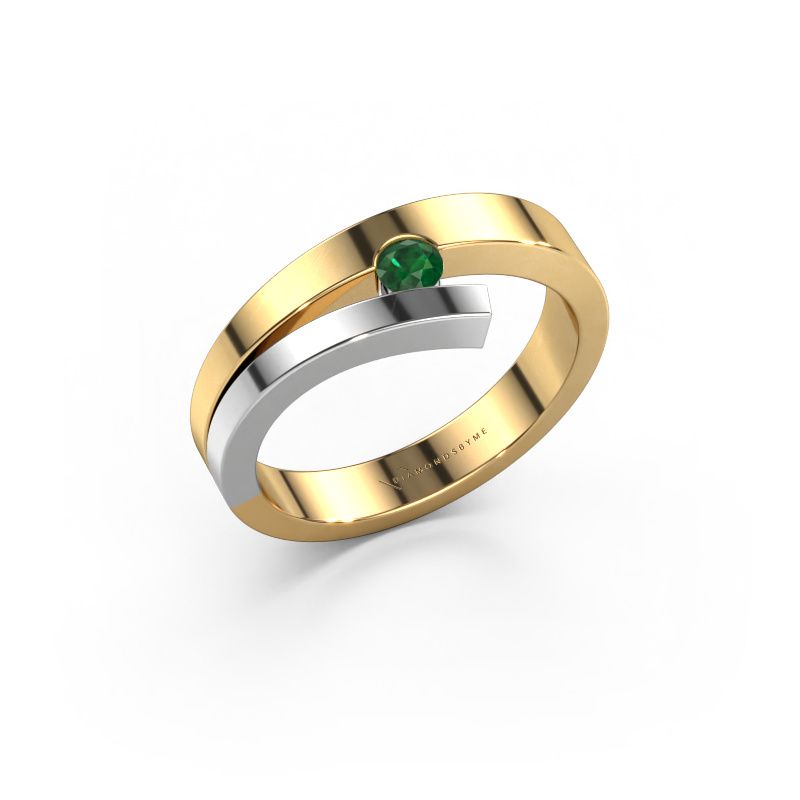 Bague Rosario 585 or jaune emeraude 3 mm