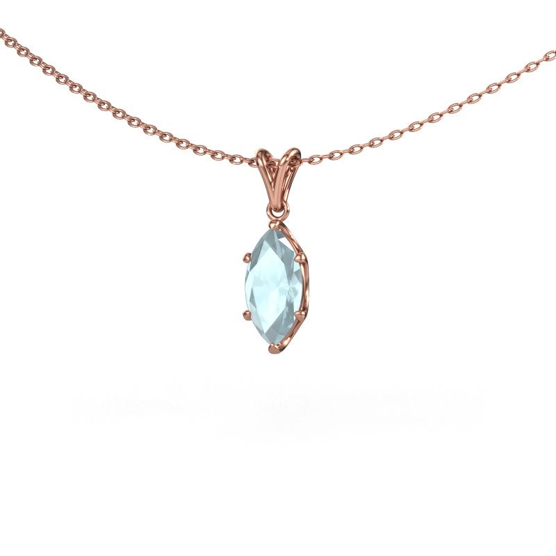 Anhänger Sam MRQ 585 Roségold Aquamarin 10x5 mm