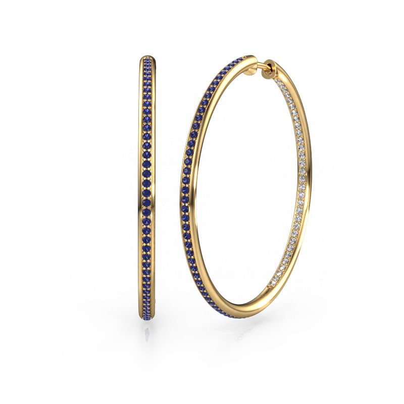 Hoop earrings Sina 35mm 585 gold sapphire 1.1 mm