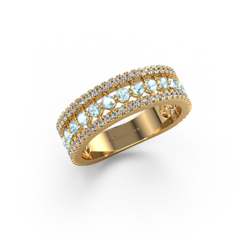 Ring Elizbeth 1 585 gold aquamarine 2 mm