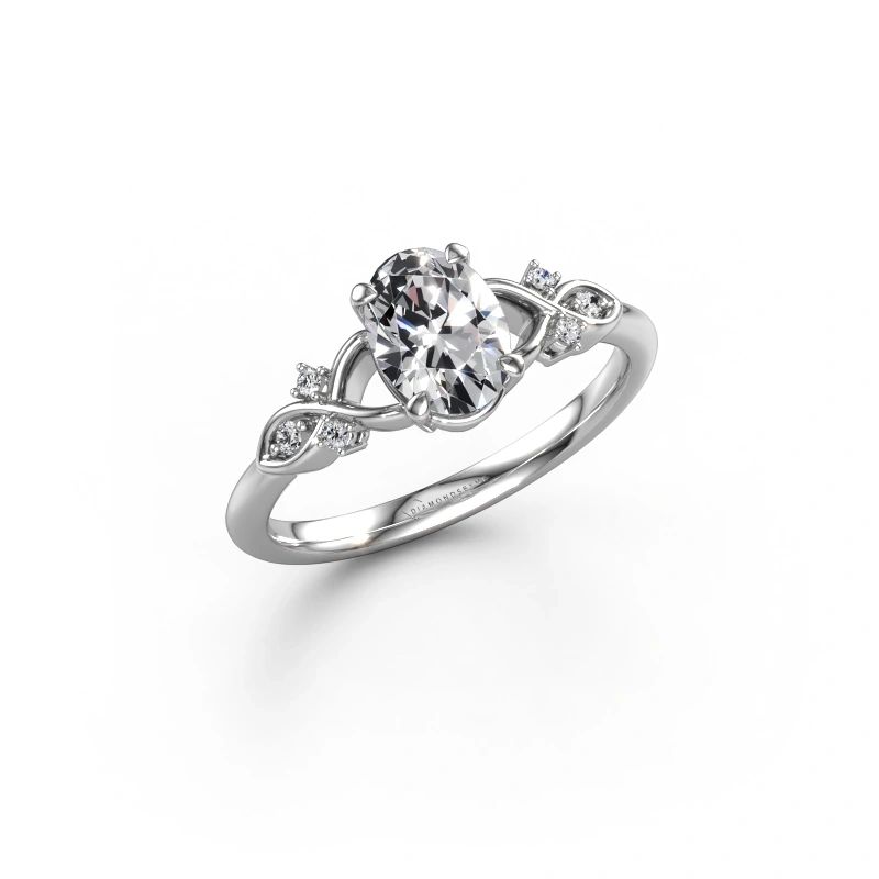 Engagement ring Azra OVL 585 white gold diamond 1.154 crt