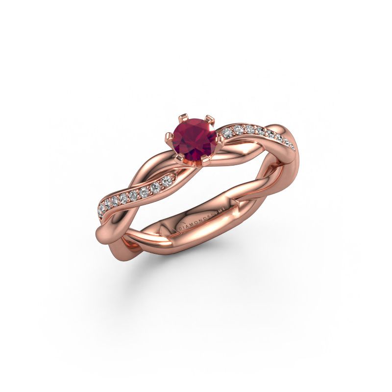 Verlovingsring Page 585 rosé goud rhodoliet 5.4 mm