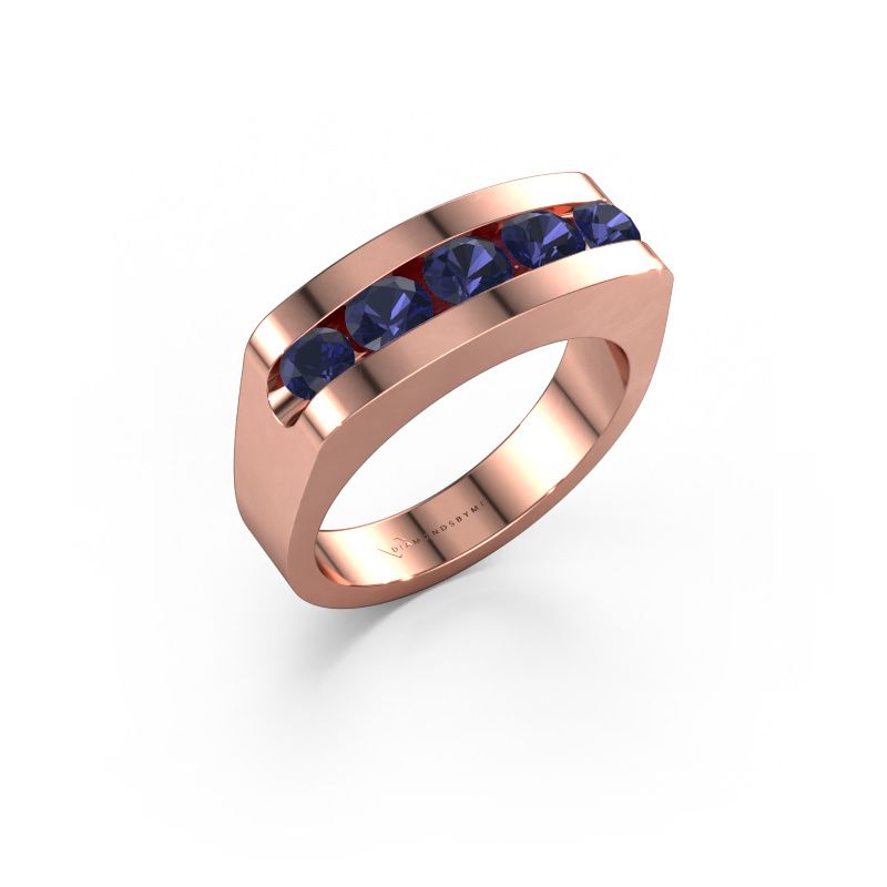 Herrenring Richard 585 Roségold Saphir 4 mm