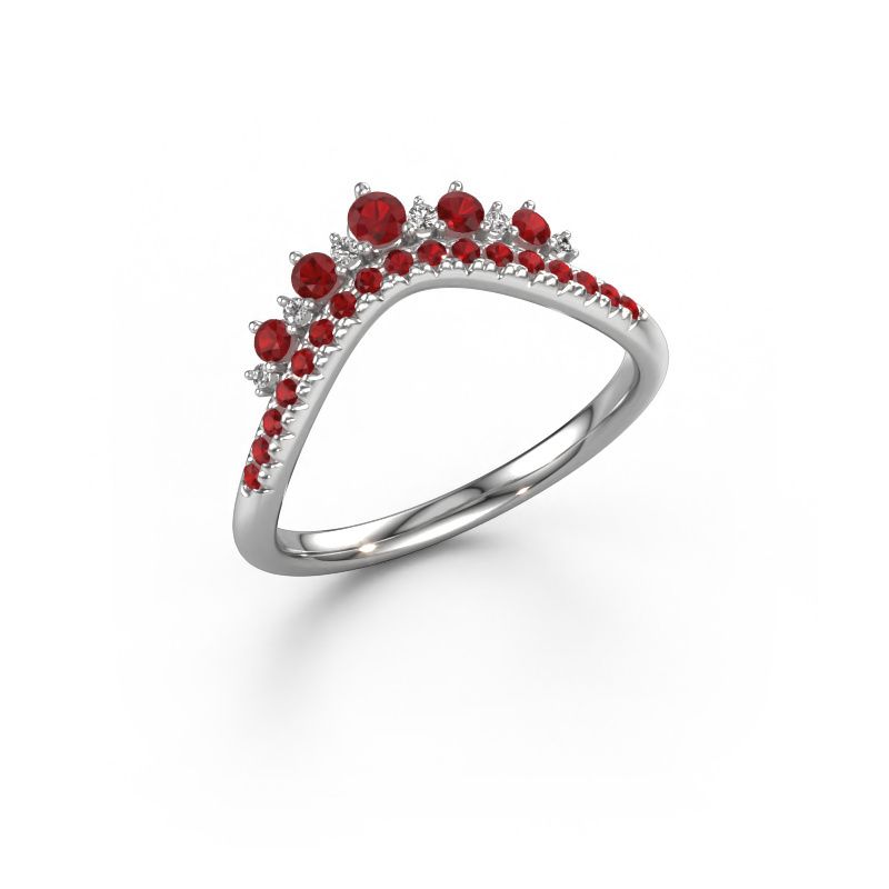 Bague superposable Nica C 585 or blanc rubis 2.4 mm