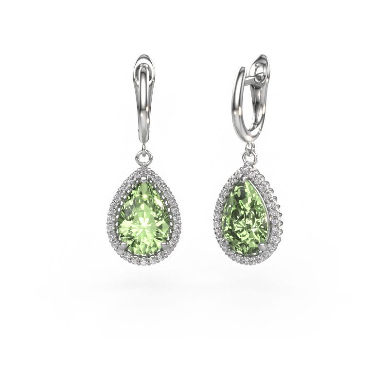 Orecchini pendenti Tilly per 3 950 platino diamante lab grown verde 12x8 mm