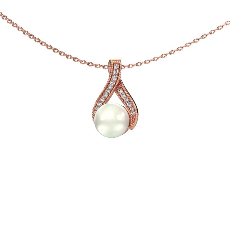 Anhänger Kasha 585 Roségold Weiße Perl 5 mm