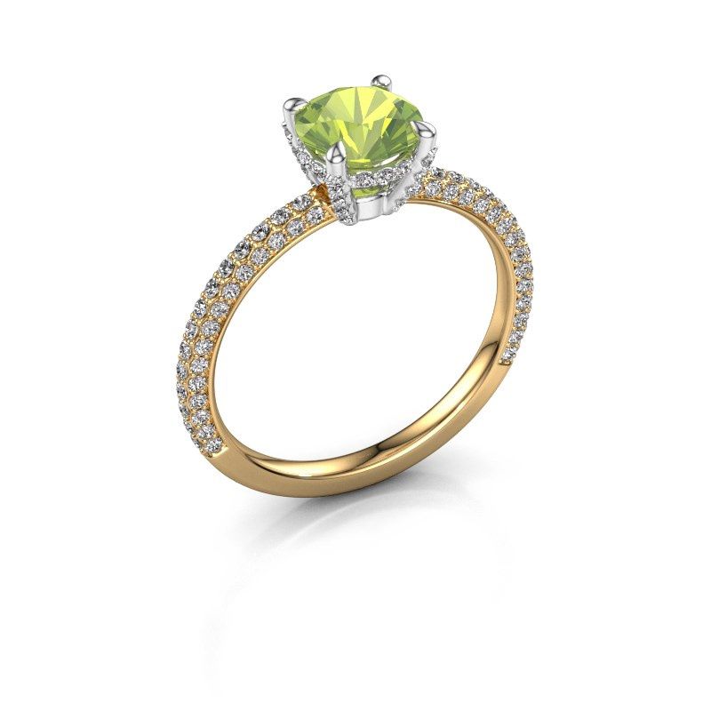 Image of Engagement ring saskia rnd 2<br/>585 gold<br/>Peridot 6.5 mm