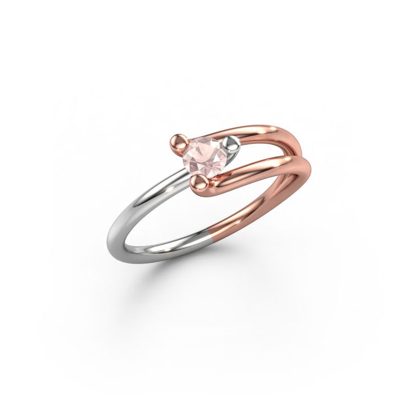 Ring Roosmarijn 585 rose gold morganite champagne 3.7 mm