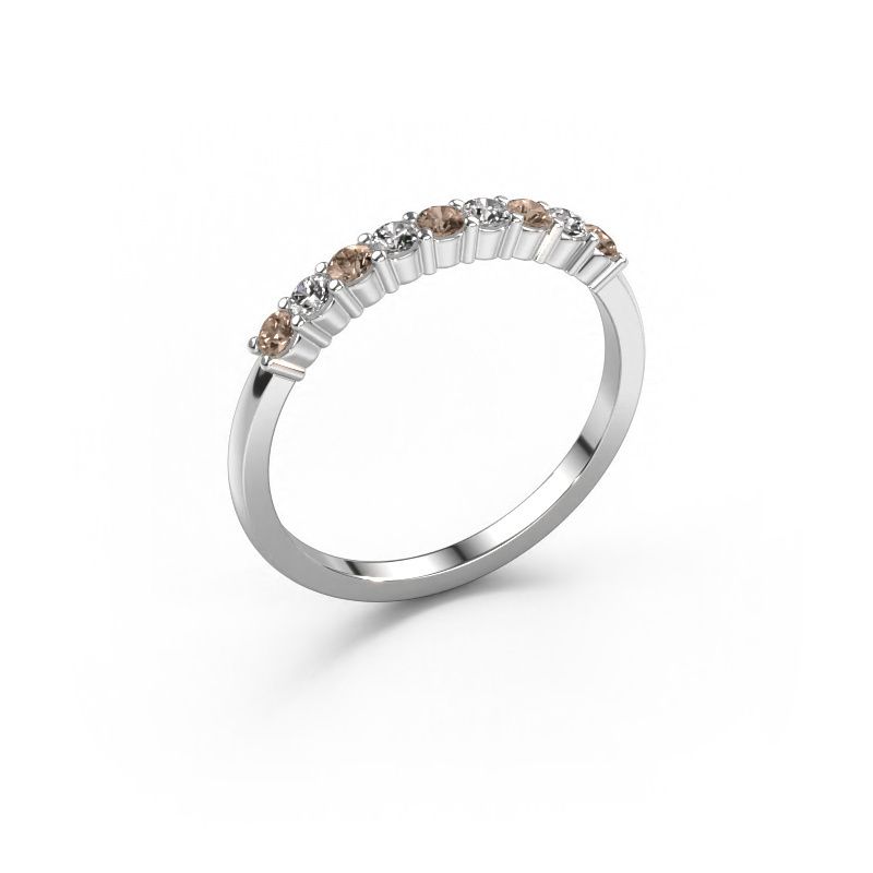 Ring Yasmin 9 950 platina bruine diamant 0.495 crt