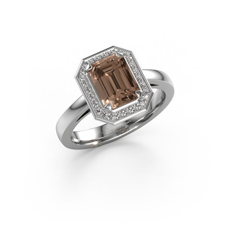 Engagement ring Dodie 1 eme 585 white gold brown diamond 1.88 crt