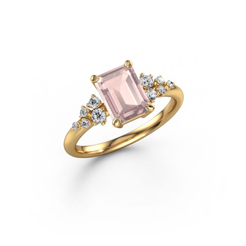 Ring Royce EME 585 gold morganite champagne 8x6 mm
