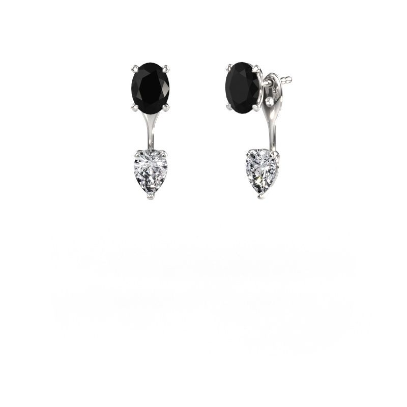 Ohrhänger Kate OVL-PER 950 Platin Schwarz Diamant 3.40 crt