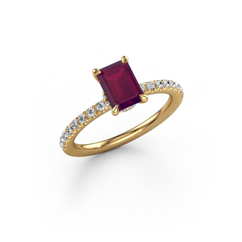 Verlovingsring Crystal EME 4 585 goud rhodoliet 7x5 mm