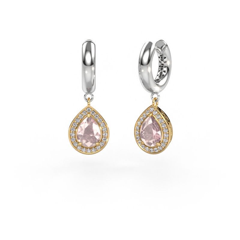 Drop earrings Barbar 1 585 gold morganite champagne 7x5 mm