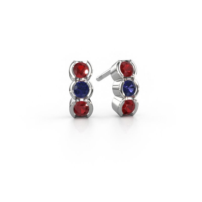Boucles d'oreilles Lotte 585 or blanc rubis 3 mm