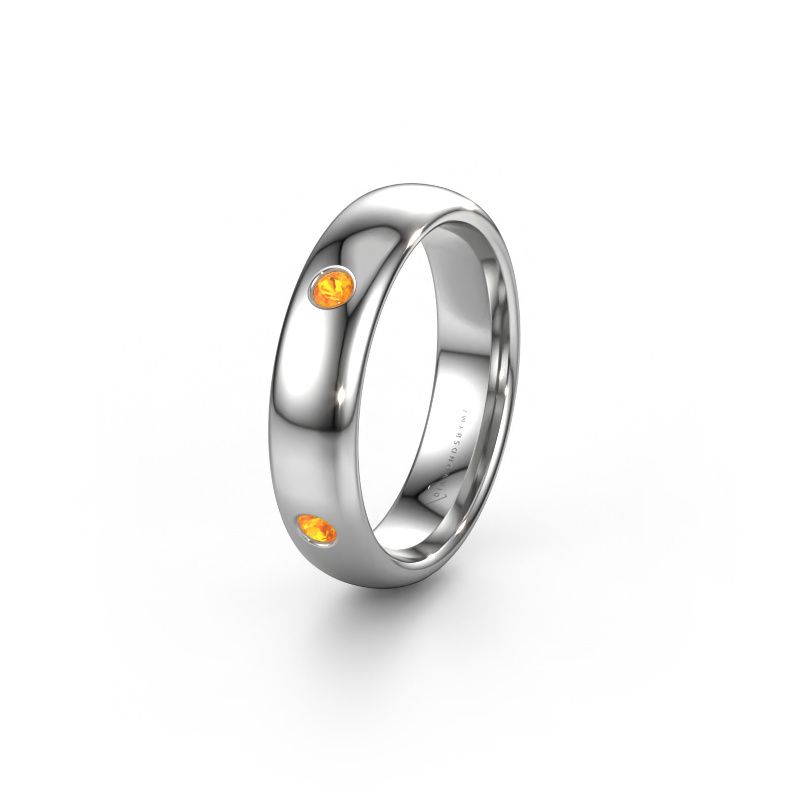 Wedding ring WH0104L35BP 585 white gold citrin ±5x2 mm
