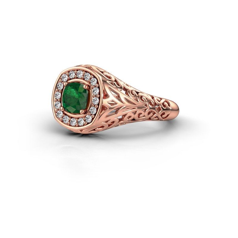 Image of Men's ring quinten<br/>585 rose gold<br/>Emerald 5 mm
