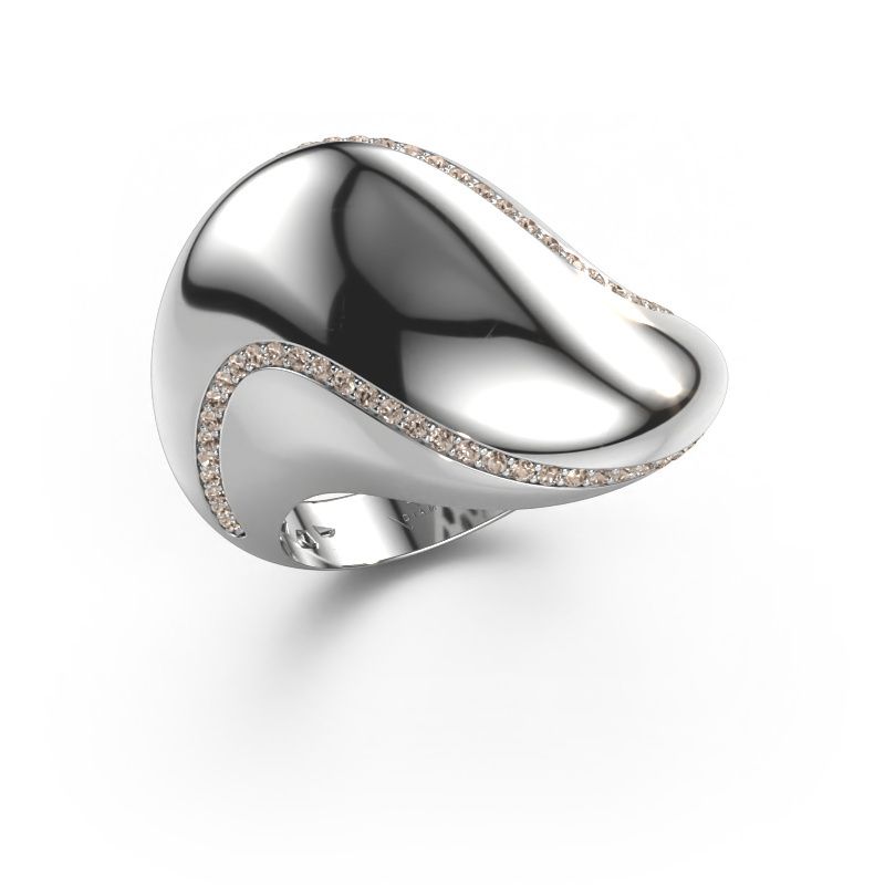 Ring Phyliss 585 witgoud bruine diamant 0.36 crt