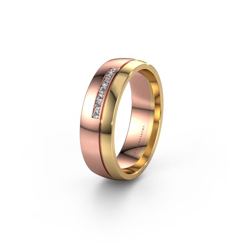 Trouwring WH0308L26AP 585 rosé goud lab-grown diamant ±6x1.7 mm