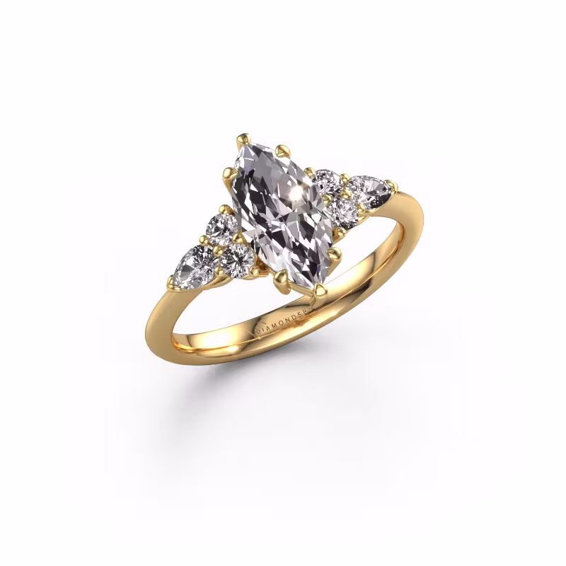 Bague de fiançailles Melani MRQ 585 or jaune diamant 1.79 crt
