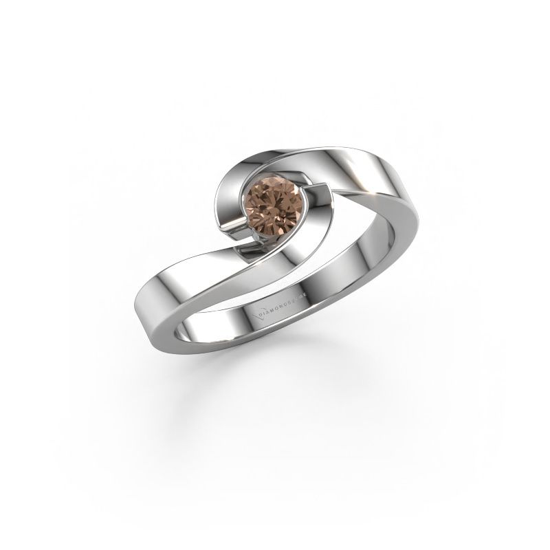 Ring Sheryl 950 platinum brown diamond 0.25 crt