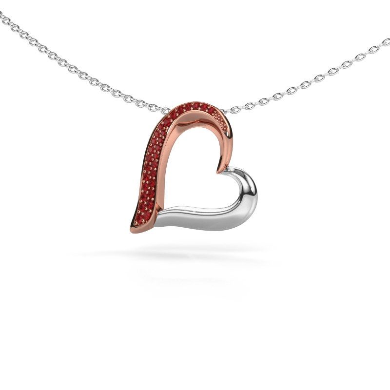Kette Heart 1 585 Roségold Rubin 1.2 mm