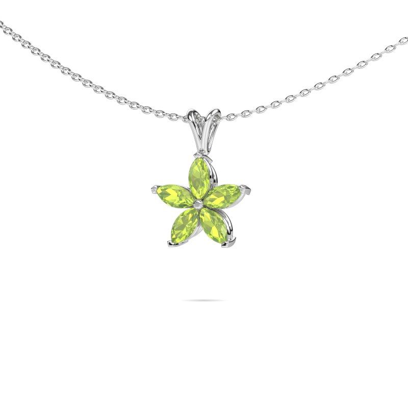 Anhänger Sylvana 950 Platin Peridot 5x2.5 mm
