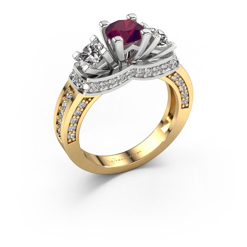 Verlobungsring Phileine 585 Gold Rhodolit 5 mm