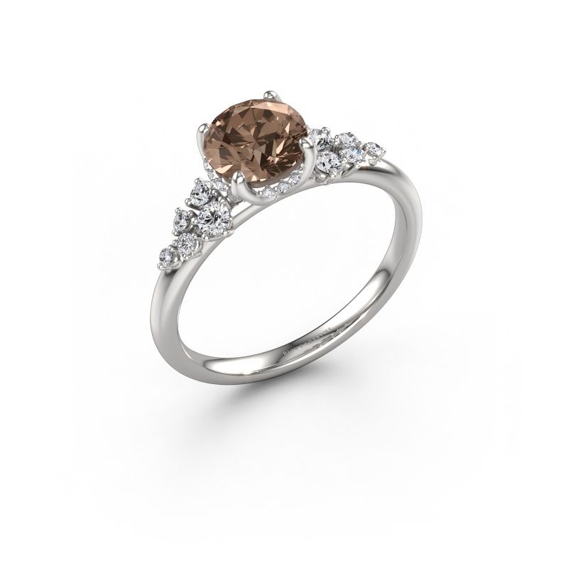 Engagement ring Emma RND 950 platinum brown diamond 1.251 crt