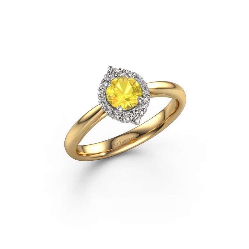 Verlovingsring Tora 585 goud gele saffier 5 mm