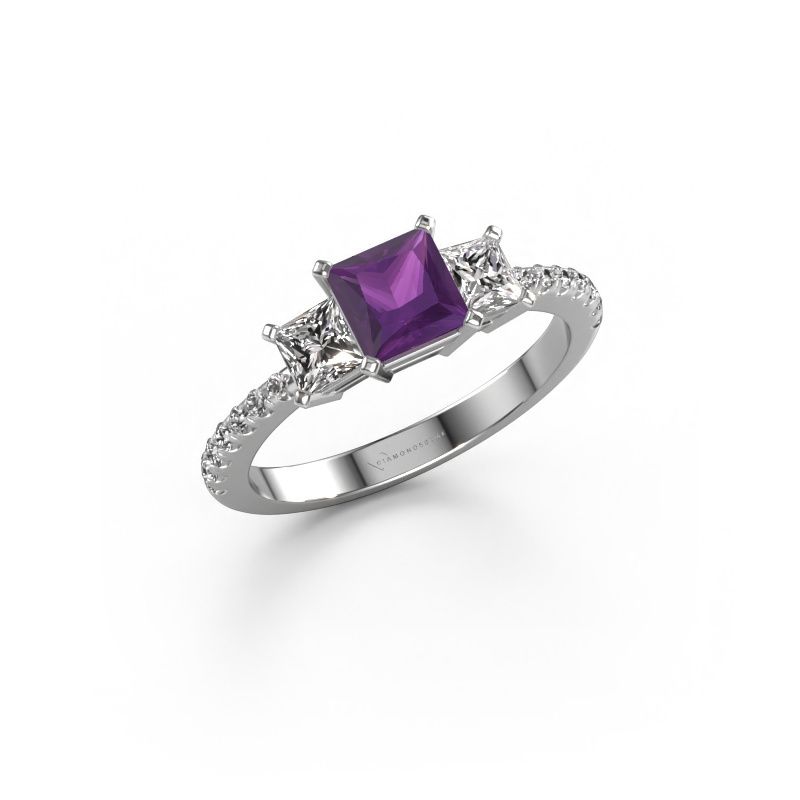 Engagement ring Dorla 585 white gold amethyst 5 mm