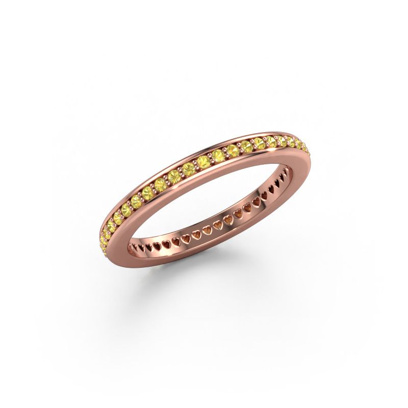 Aanschuifring Elvire 2 585 rosé goud gele saffier 1.2 mm