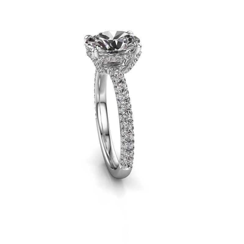 Image of Engagement ring saskia 2 ovl<br/>585 white gold<br/>Zirconia 9x7 mm