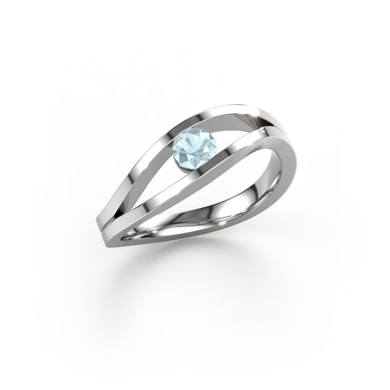 Ring Sigrid 1 950 Platin Aquamarin 4 mm