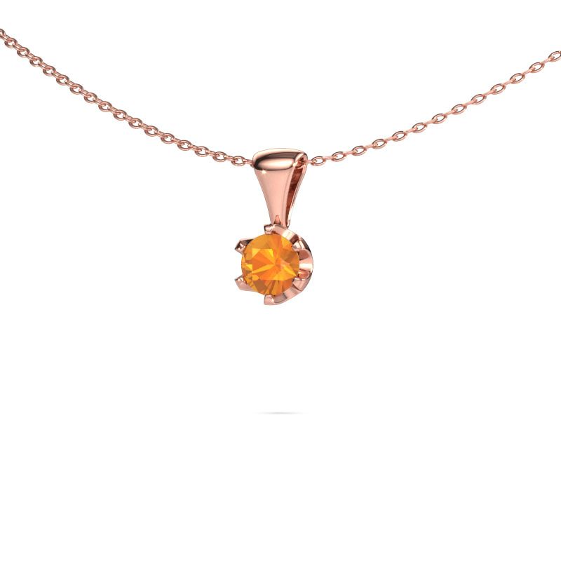 Kette Fran 585 Roségold Citrin 5 mm
