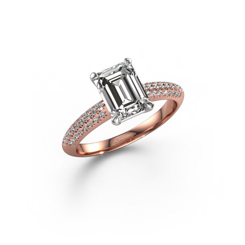 Engagement ring Morane EME 585 rose gold lab grown diamond 1.177 crt