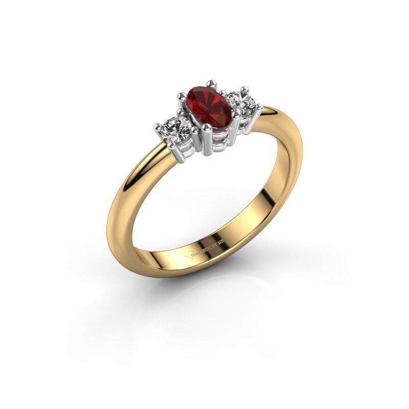 Image de Bague de fiançailles Karie<br/>585 or jaune<br/>Grenat 5x3 mm