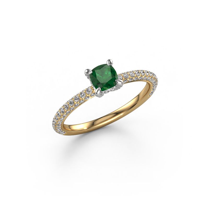 Engagement ring Saskia 2 CUS 585 gold emerald 4.5 mm