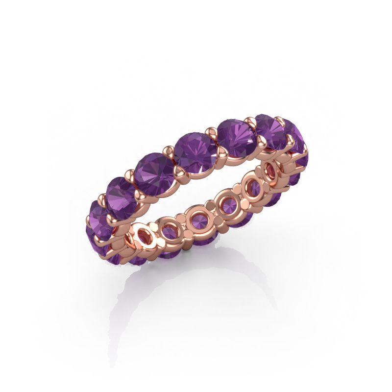 Bague superposable Heddy rnd 4.0 585 or rose améthyste 4 mm