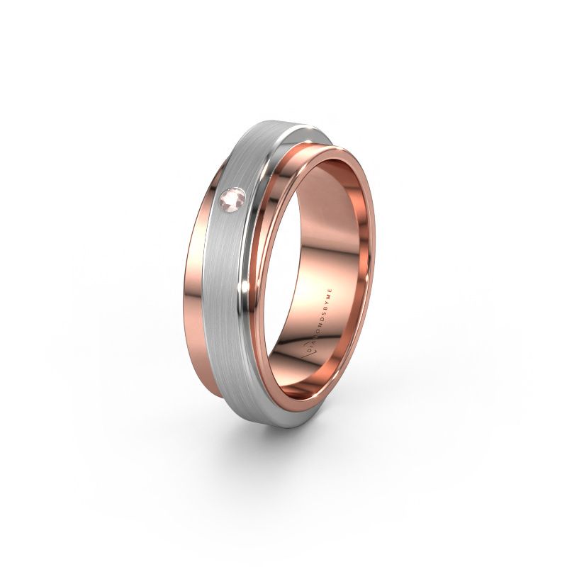 Bague de mariage WH2220L16D 585 or rose champagne morganite ±6x2.2 mm