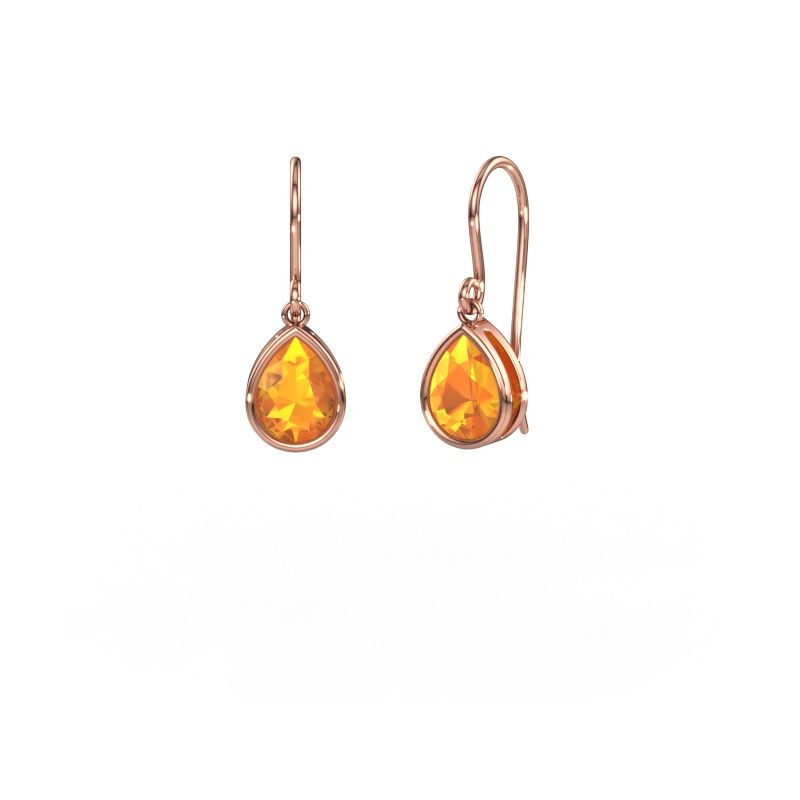 Oorbellen Lavon PER 585 rosé goud citrien 8x6 mm