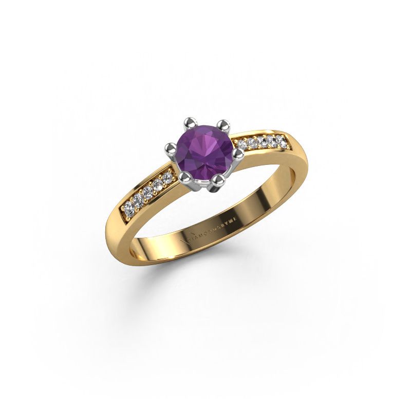 Engagement ring Luna 2 585 gold amethyst 5 mm