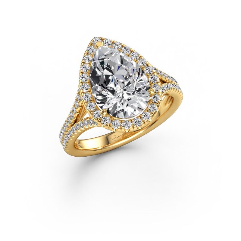 Engagement ring Verla pear 2 585 gold diamond 3.528 crt