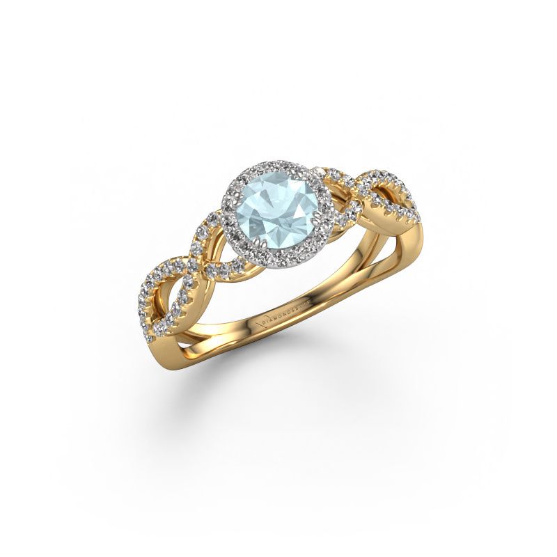 Engagement ring Dionne rnd 585 gold aquamarine 5 mm