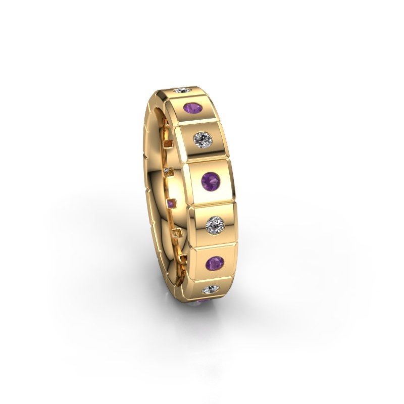 Image of Weddings ring WH2055L15DP<br/>585 gold ±5x2.4 mm<br/>Amethyst