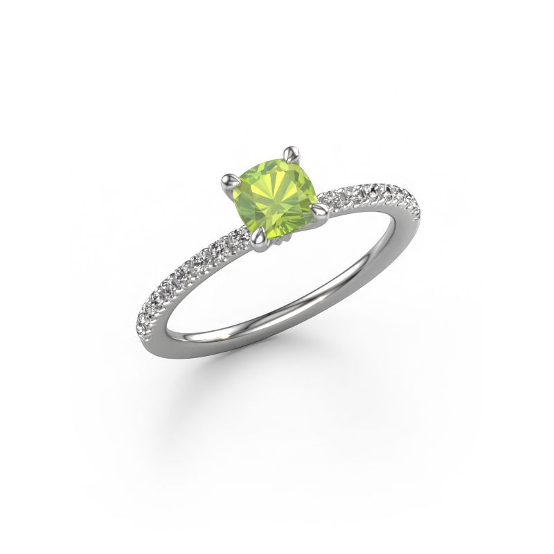Bague de fiançailles Crystal CUS 2 950 platine péridot 5 mm