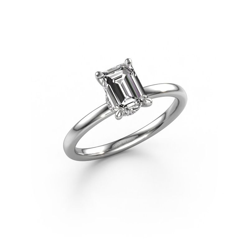Engagement ring Crystal EME 3 950 platinum zirconia 7x5 mm